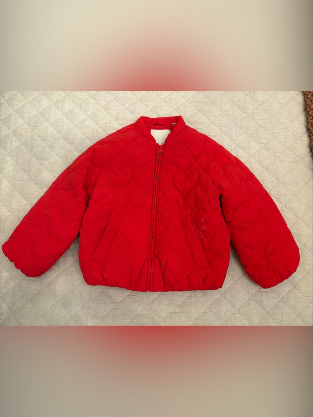 Zara Kids Bright Red Quilted Puffer Jacket